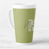 Stijlvol monogram initiaal en kalligrafie Olive Latte Mok (Linkerhoek)
