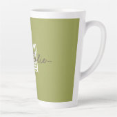 Stijlvol monogram initiaal en kalligrafie Olive Latte Mok (Rechts)