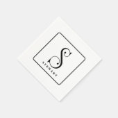 Stijlvol monogram Initiaal S, achternaam bewerkbaa Servet (Hoek)