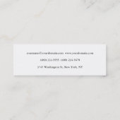 Stijlvol monogram klassiek zwart wit stempel mini visitekaartje (Achterkant)