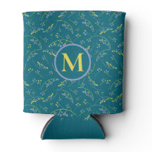 Stijlvol monogram lila geel groen patroon