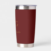 Stijlvol monogram met koppelnaam bordeauxrood geïsoleerde drinkbeker (Links)