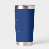 Stijlvol monogram met koppelnaam navy geïsoleerde drinkbeker (Links)