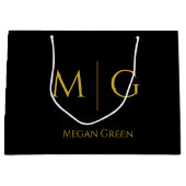 Stijlvol Monogram Met Naam Persoonlijk Groot Cadeauzakje (Voorkant)