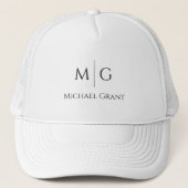 Stijlvol Monogram Met Naam Persoonlijk Trucker Pet (Voorkant)