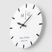 Stijlvol Monogram Met Naam Van Koppel Elegant Grote Klok (Hoek)
