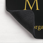 Stijlvol monogram met naamontwerp zwart muismat (Hoek)