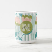 Stijlvol monogram met schattig patroon blauw koffiemok (Center)