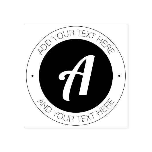 Stijlvol monogram met tekst of voeg Logo toe Rubberstempel (Afrduk)