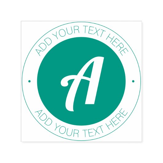 Stijlvol monogram met tekst of voeg Logo toe Zelfinktende Stempel (Design)