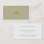 Stijlvol Monogram Modern Clean Design Trendy Green Visitekaartje (Voorkant / Achterkant)