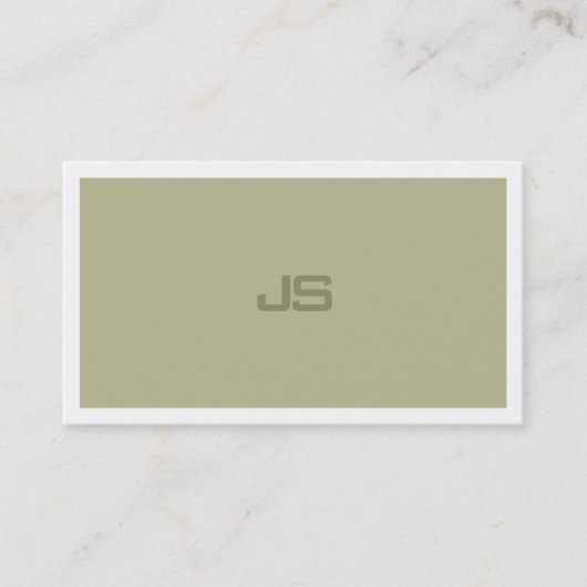 Stijlvol Monogram Modern Clean Design Trendy Green Visitekaartje (Voorkant)