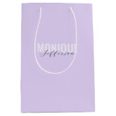 Stijlvol monogram Modern Lila Lavender Bold Name Medium Cadeauzakje (Voorkant)