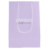 Stijlvol monogram Modern Lila Lavender Bold Name Medium Cadeauzakje (Achterkant)