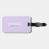 Stijlvol Monogram modern Lila Lavender Name Script Bagagelabel (Achterkant horizontaal)