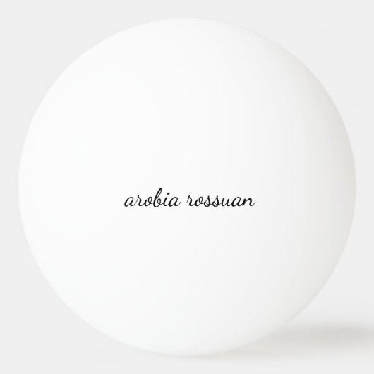 Stijlvol Monogram Modern Minimaal Wit Schrift Kuns Pingpongbal (Voorkant)