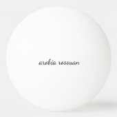 Stijlvol Monogram Modern Minimaal Wit Schrift Kuns Pingpongbal (Achterkant)