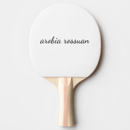 Stijlvol Monogram Modern Minimaal Wit Script Kunst Tafeltennisbatje