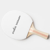Stijlvol Monogram Modern Minimaal Wit Script Kunst Tafeltennisbatje (Zijkant)