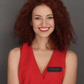 Stijlvol Monogram Modern Minimaal Zwart Goud Scrip Naamplaatje