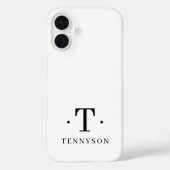 Stijlvol monogram Modern minimalistisch wit Case-Mate iPhone Case (Achterkant)