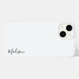 Stijlvol Monogram Modern Minimalistisch Wit Manusc Case-Mate iPhone 14 Hoesje