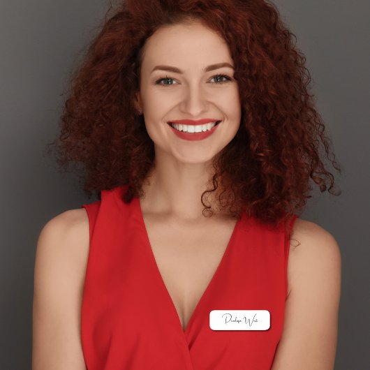 Stijlvol Monogram Modern Minimalistisch Wit Manusc Naamplaatje