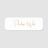 Stijlvol Monogram Modern Minimalistisch Wit Manusc Naamplaatje (Voorkant)