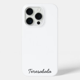 Stijlvol Monogram Modern Minimalistisch Wit Schrif iPhone 15 Pro Case