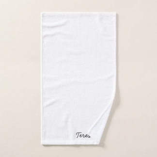 Stijlvol Monogram Modern Minimalistisch Wit Schrif Handdoek