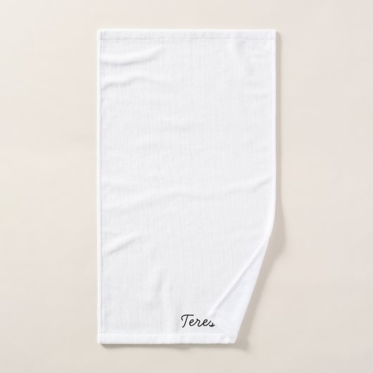 Stijlvol Monogram Modern Minimalistisch Wit Schrif Handdoek (Handdoek)