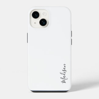 Stijlvol Monogram Modern Minimalistisch Wit Schrif iPhone 14 Hoesje