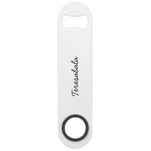 Stijlvol Monogram Modern Minimalistisch Wit Schrif Speed Flessenopener