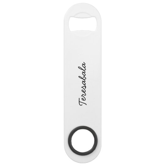 Stijlvol Monogram Modern Minimalistisch Wit Schrif Speed Flessenopener (Voorkant)