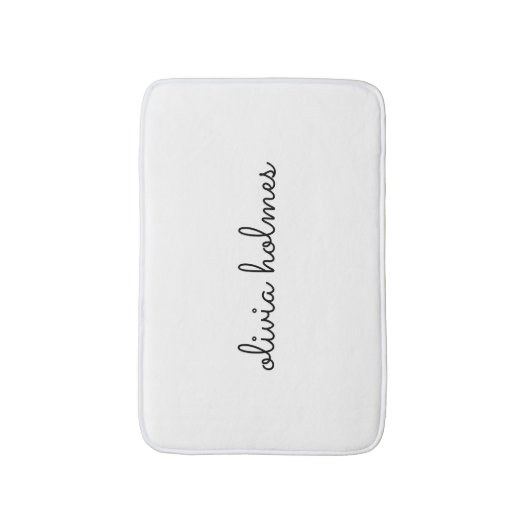 Stijlvol monogram | Modern minimalistisch witscrip Badmat (Voorkant Verticaal)