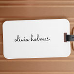 Stijlvol monogram | Modern minimalistisch witscrip Bagagelabel<br><div class="desc">Een eenvoudig,  stijlvol aangepast monogram ontwerp in een informele casual handgeschreven script typografie in opvallend zwart-wit zwart-wit. Het monogram kan gemakkelijk worden gepersonaliseerd om een ontwerp zo uniek te maken zoals u bent! De perfecte trendy op maat gesneden gave of accessoire voor elke gelegenheid.</div>