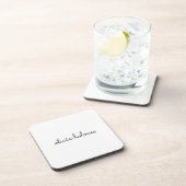 Stijlvol monogram | Modern minimalistisch witscrip Bier Onderzetter (Rechterzijde)