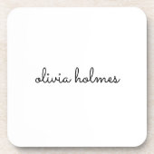 Stijlvol monogram | Modern minimalistisch witscrip Bier Onderzetter (Voorkant)