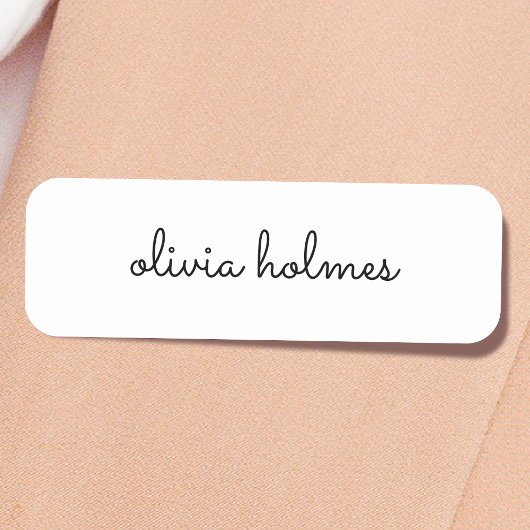 Stijlvol monogram | Modern minimalistisch witscrip Naamplaatje