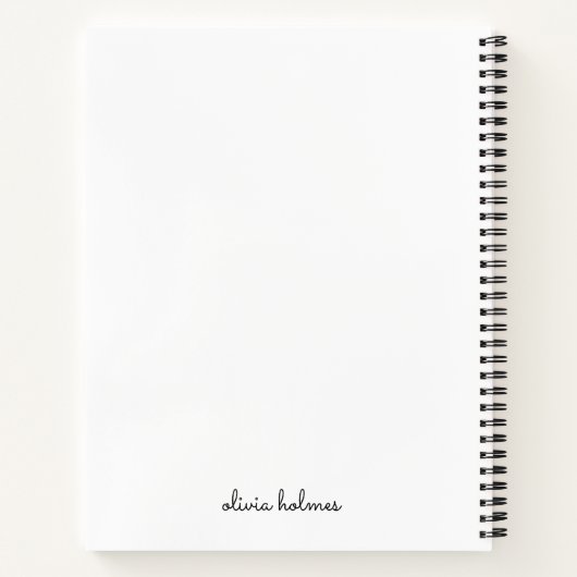 Stijlvol monogram | Modern minimalistisch witscrip Notitieboek (Achterkant)