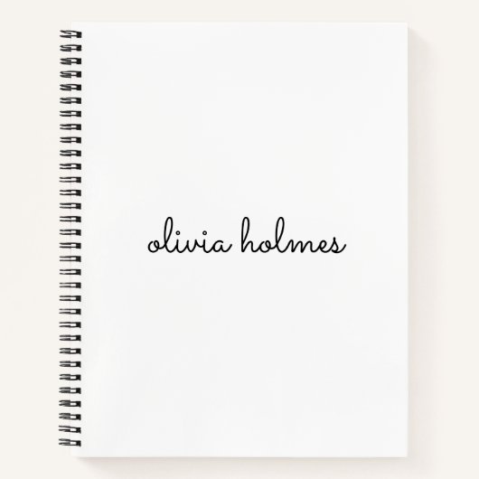 Stijlvol monogram | Modern minimalistisch witscrip Notitieboek (Voorkant)