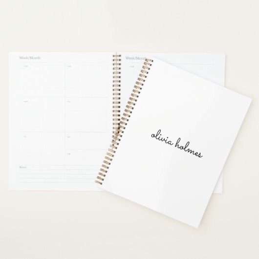 Stijlvol monogram | Modern minimalistisch witscrip Planner (Display)