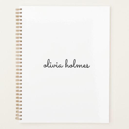 Stijlvol monogram | Modern minimalistisch witscrip Planner (Voorkant)