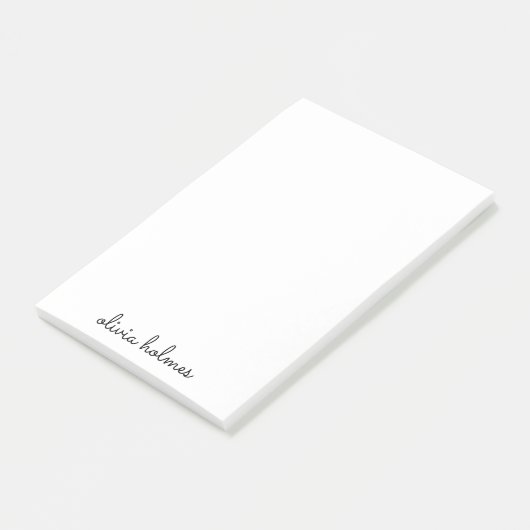 Stijlvol monogram | Modern minimalistisch witscrip Post-it® Notes (Schuin)