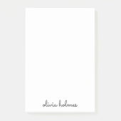 Stijlvol monogram | Modern minimalistisch witscrip Post-it® Notes (Voorkant)
