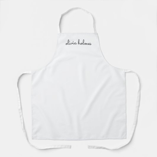 Stijlvol monogram | Modern minimalistisch witscrip Schort (Voorkant)