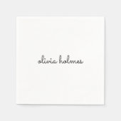 Stijlvol monogram | Modern minimalistisch witscrip Servet (Voorkant)