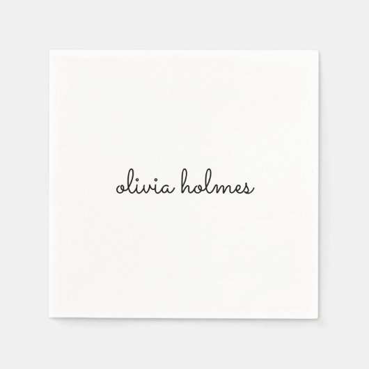 Stijlvol monogram | Modern minimalistisch witscrip Servet (Voorkant)