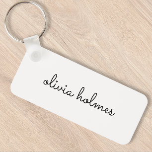 Stijlvol monogram   Modern minimalistisch witscrip Sleutelhanger