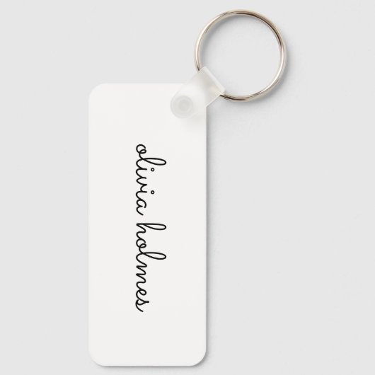 Stijlvol monogram | Modern minimalistisch witscrip Sleutelhanger (Achterkant)